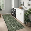 Acekool 10x13 Washable Area Rug, Non Slip Boho Vintage Floral Low Pile Large Carpet for Living Room Bedroom Office, Black Brown - 3 of 4