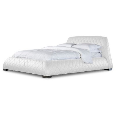 Paragon Platform Bed Queen Size - White (Queen) - Baxton Studio