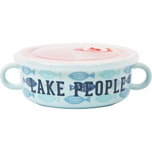 Pavilion Gift Company - Lake People - 13.5 oz Double-Handled Soup Bowl with Lid - Drinkware - 1 of 4