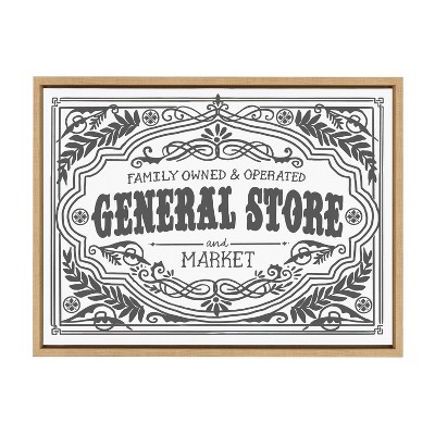Natural Framed General Store Family Canvas Print 18"x24"