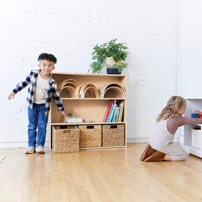 Natural Birch 3-Shelf Kids Storage Cabinet
