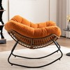 Kumasinova Ultra Plush Chenille Upholstered Rocking Chair,Versatile Accent Glider&Patio Egg Chair for Living Room,Porch,350lbs Max - 4 of 4