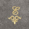 Linum Home Textiles 100% Turkish Cotton MONICA Gold Thread 2PC Embellished Washcloth Set - 3 of 3