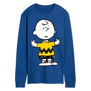 Men's - Peanuts - Charlie Brown Standing- Men's Long Sleeve Graphic T-Shirt Long Sleeve Graphic T-Shirt - 1 of 4