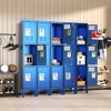 Munora 66"H 3 Doors Locker for Employees, Metal Locker Storage Cabinet for Home Office School Gym, Lockable, Require Assembly (Blue) - 2 of 4
