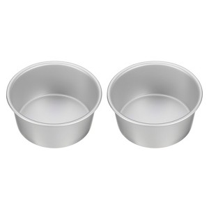 Unique Bargains Aluminum Nonstick Removable Bottom Wedding Birthdays Cake Pan 2 Pcs - 1 of 4