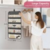 Large Hanging Jewelry Organizer with 14 Cotton Zippered Pockets for Travel and Closet - 2 of 4
