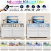 Jojoka Modern 6-Drawer Wood Dresser with Built-In Power Outlet and Multi-Color LED Lights - 4 of 4