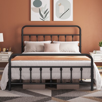 Yaheetech Iron Platform Bed Frame with High Headboard and Footboard