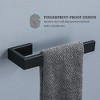 Itopfox 4 Piece Bathroom Hardware Set Black Stainless Steel Towel Bar Towel Holder Robe Hook Toilet Paper Holder Easy Install - 3 of 4