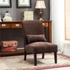 Vynxaria Pisano Contemporary Chenille Fabric Armless Accent Chair with Pillow - 4 of 4