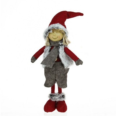 Northlight Young Boy Gnome in Faux Fur Vest Christmas Figure - 13.5"