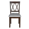 Set of 2 Upholstered Dining Chairs Wooden Kitchen Chairs Dining Room Chairs with Solid Wood Legs & Padded Seat, Gray+Natural/Brown/Espresso-ModernLuxe - 4 of 4
