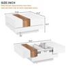 31.4" x 31.4" High Gloss Square Coffee Table, with Sliding Tabletop & Hidden Storage Compartment, Extendable Cocktail Table, for Living Room - 2 of 4