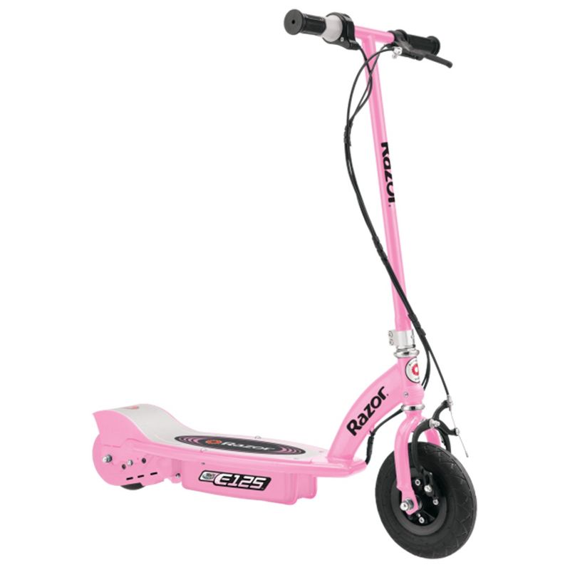 Razor E125 Kids Ride On 24V Motorized Battery Powered Electric Scooter Toy, Speeds up to 10 MPH with Brakes and 8" Pneumatic Tires, Pink, 1 of 7