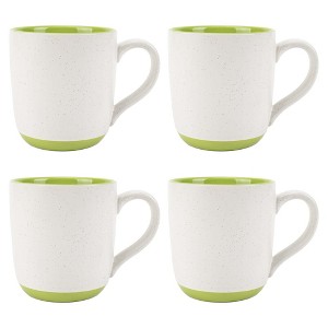 Elanze Designs Typewriter Speckled Sage Green 13 ounce Ceramic Coffee Mugs Set of 4 - 1 of 4