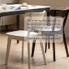 ADILE Mid Century Oak Wood Dining Chair, White - 3 of 4