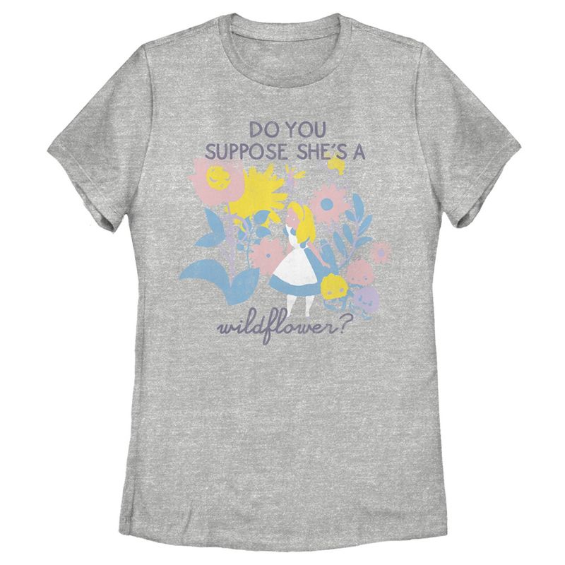 Women's Alice in Wonderland Do You Suppose She's a Wildflower? T-Shirt, 1 of 5