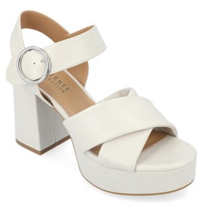 Journee Collection Womens Akeely Mid Heel Platform Sandals - 1 of 4