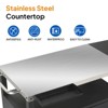 ROVSUN Gourmet Grill Cart with Storage, Movable Grill Table with Wheels, Hooks and Spice Rack, Stainless Steel Top & Storage Cabinet, Pizza Oven Cart - 3 of 4