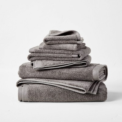 6pk Organic Bath Towel Bundle Dark Gray - Casaluna™
