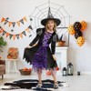 Witch Costume for Girls Kids, Halloween Party Dress Up Outfit Cosplay Fairytale Witch Girls Costume Set with Hat - 4 of 4