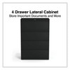 Alera Lateral File, 4 Legal/Letter-Size File Drawers, Black, 36" x 18.63" x 52.5" - image 2 of 4