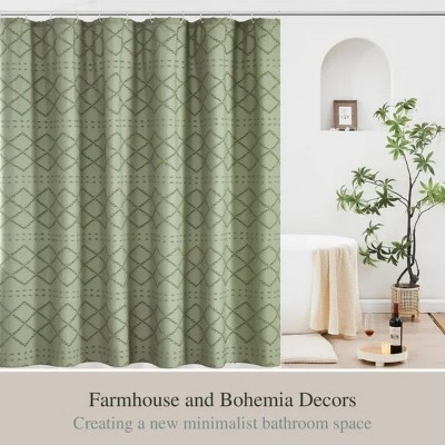 LunaLulinlk Green Shower Curtains,Heavy-Duty Mold/Mildew-Resistant