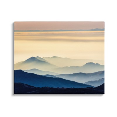 Stupell Foggy Sunrise Mountain Peaks Gallery Wrapped Canvas Wall Art