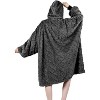 FAAYFIAN Microfiber Wearable Blanket Hoodie for Women, Lightweight Faux Shearlin Hoodie Blanket with Pocket & Hood, One Size Loungewear, Grey - 2 of 4