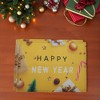 Unique Bargains Christmas Place Mats Linen Yellow White 13"x17.7" 2 Pcs - 2 of 4