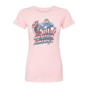 Women's - Marvel - Captain America Pastel Super Hero Fitted Graphic T-Shirt - 1 of 1