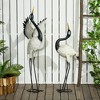 Outsunny Heron Garden Statues, 35.5" & 40.5" Standing Bird Sculptures, Metal Yard Art Decor, Landscape Decoration Set of 2, White & Black - 2 of 4