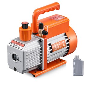 VEVOR Vacuum Pump, 4 CFM, HVAC Single Stage Rotary Vane Vacuum Pump, for R134a R22 R410a Systems, Auto AC Vacuum Pump Kit with Oil Bottle, Orange - 1 of 4
