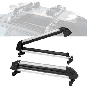VEVOR Ski and Snowboard Roof Rack, 31.7-Inch Universal Ski Rack ,Carry up to 6 Pairs of Skis or 4 Snowboards,with Lock & Rubber Padding,Black&Silver - 1 of 4