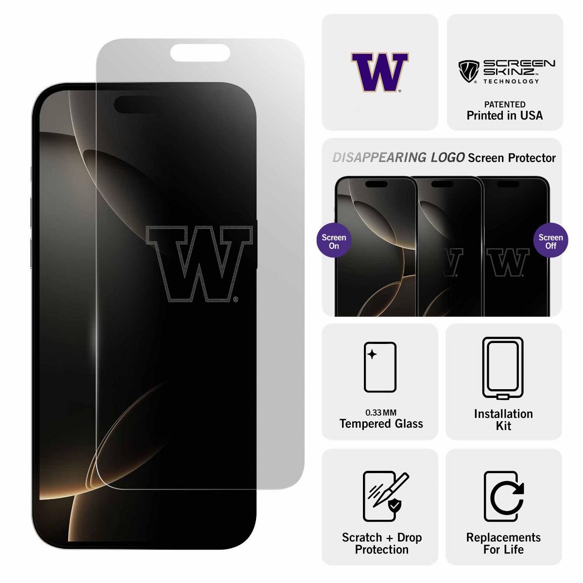 Screen Skinz Washington Huskies Clear Screen Protector - thumbnail 3