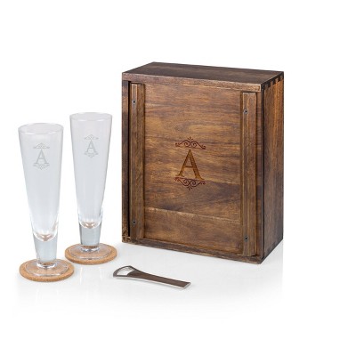 7pc Monogram Pilsner Beer Glass Set - Picnic Time