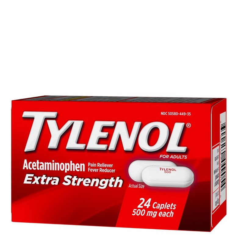 Tylenol Extra Strength Pain Reliever and Fever Reducer Caplets - Acetaminophen, 1 of 14