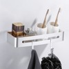 WOWOW  in. W x 2 in. H x 13 in. D Stainless Steel Rectangular Bathroom Shower Shelves in Black 2-Pieces - 3 of 4