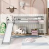 NicBex Twin Size Bunk Bed Multifunctional Design Loft Bed Pine Frame Bed Frame with Slide, Guardrails and Ladder, No Box Spring Required - 2 of 4