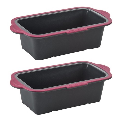 Trudeau Structure Silicone PRO 8.5x4.5-Inch Loaf Pan (Gray & Fuchsia) Twin Pack - image 1 of 3