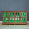 Okak Display Cabinet, Curio Cabinet with 4 Vintage Design Glass Doors，Storage Cabinet for Living Room, Bedrooom, Office - 3 of 4