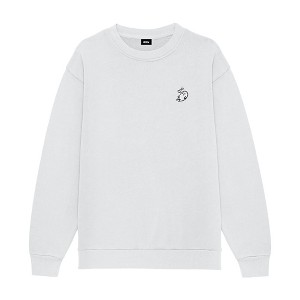 Dalix Heartly Ghost Embroidery Relaxed Crewneck Sweatshirt Soft Fleece Fit Lounge Womens - 1 of 4