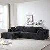 108 inch Modular Chenille Sectional Sofa L-Shape Convertible Loveseat Chaise 6 Pillows Free Combination Living Room - 2 of 4