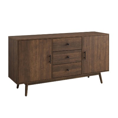 Lucas Walnut Mid-Century Modern Sideboard with Drawers