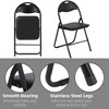 Black 4 Pack Folding Chair, Metal Frame Foldable Chairs with PU Leather Cushion and Back, Indoor or Outdoor Portable Stackable Chair - 4 of 4