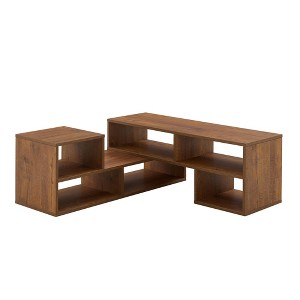Fortune Candy L-Shaped Adjustable TV Stand for TVs up to 70'', MDF Entertainment Center with Open Shelves for Living Room or Apartment - 1 of 4