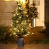 LuxenHome 4.25Ft Pre-Lit Artificial Green Fir Christmas Tree with Metal Pot, Potted Porch Tree with Lights - 4 of 4