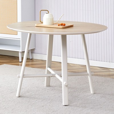 NicBex Round Dining Room Table Modern 42" Dining Table Counter Height Table with Metal Legs and Imitation Marble Top for Kitchen