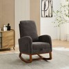 NicBex Modern Wood High Back Accent Chairs for Living Room,Upholstered Arm Chair Rocking Chair with Side Pocket & Retractable Footrest - 2 of 4